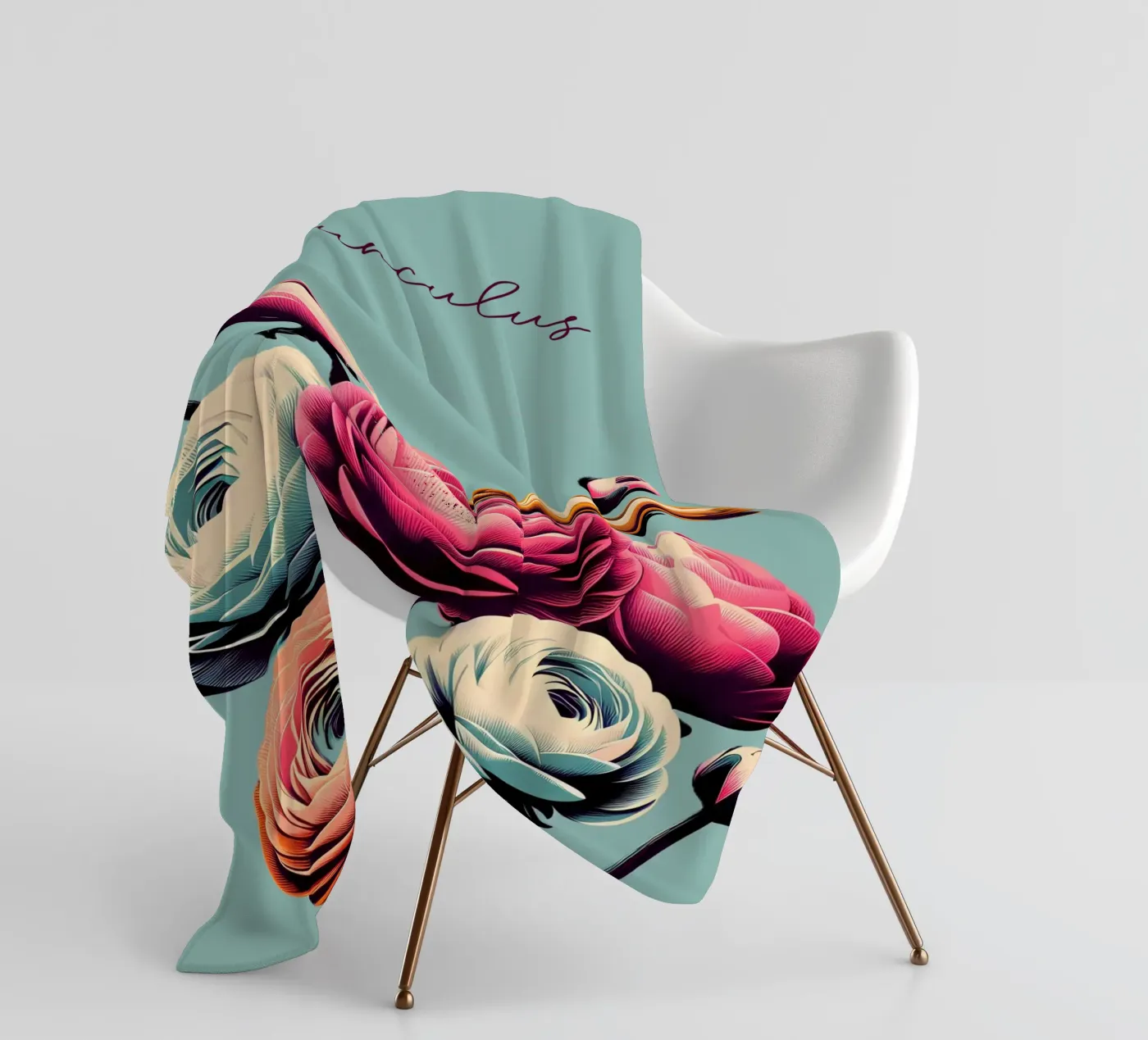 Ranunkel Fleecedecke von Digital Naive