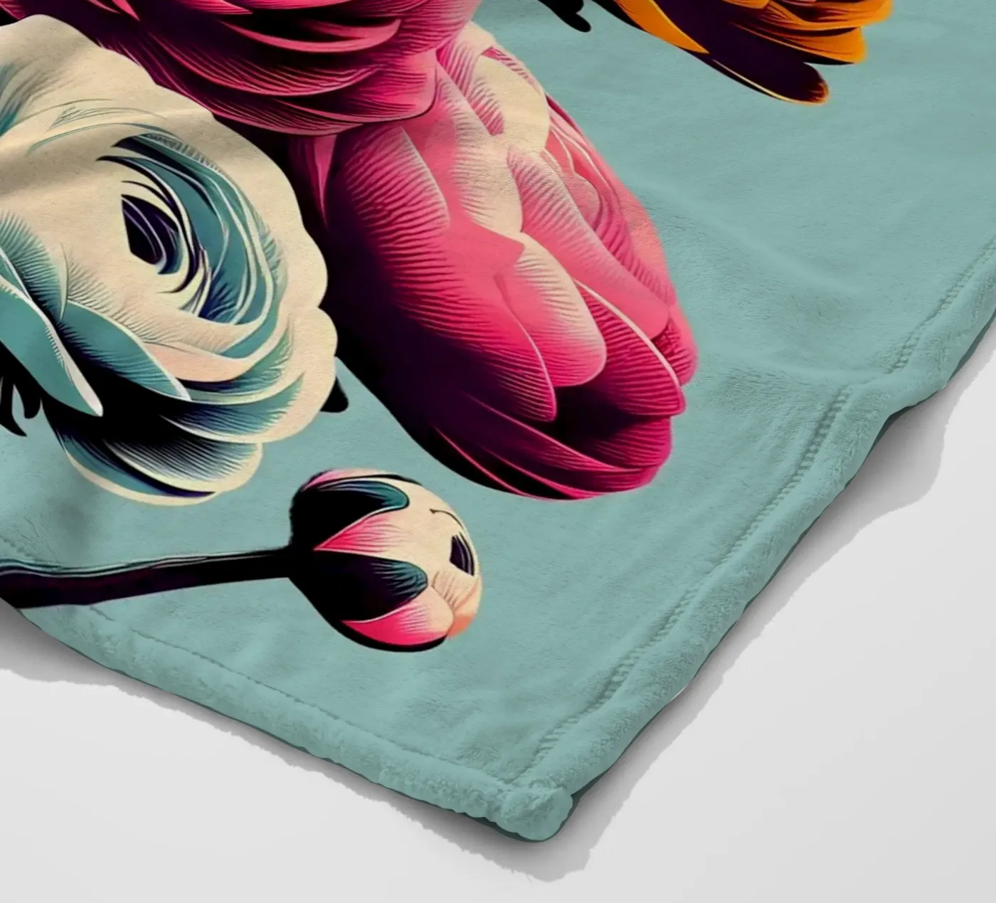 Ranunkel Fleecedecke von Digital Naive