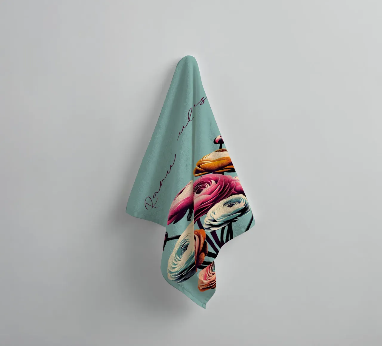 Ranonkel badhanddoek van Digital Naive