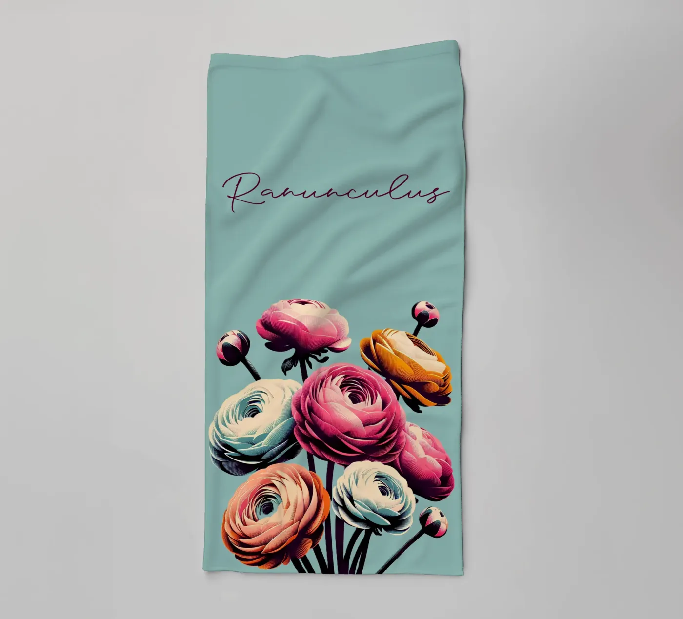 Ranunculus towel by Digital Naive