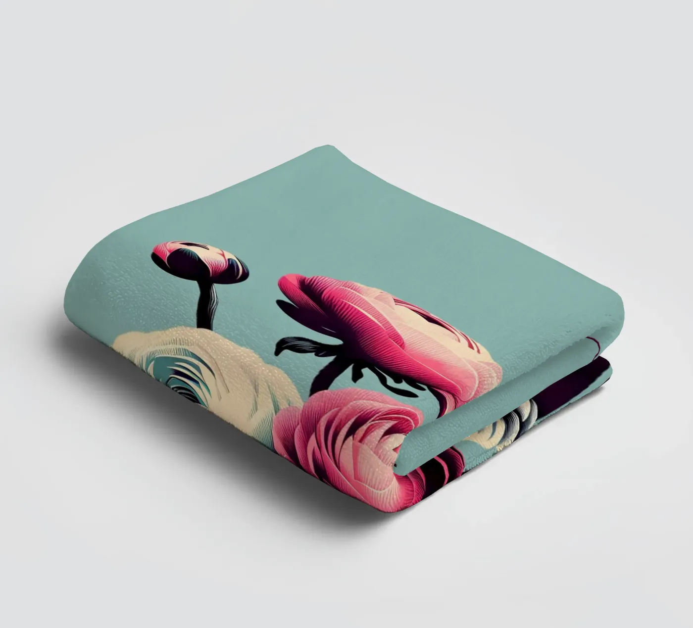 Ranunculus towel by Digital Naive