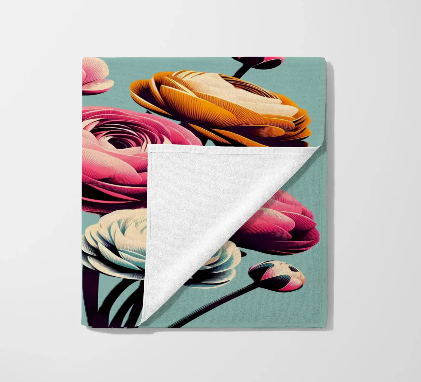 Ranunculus beach towel by Digital Naive