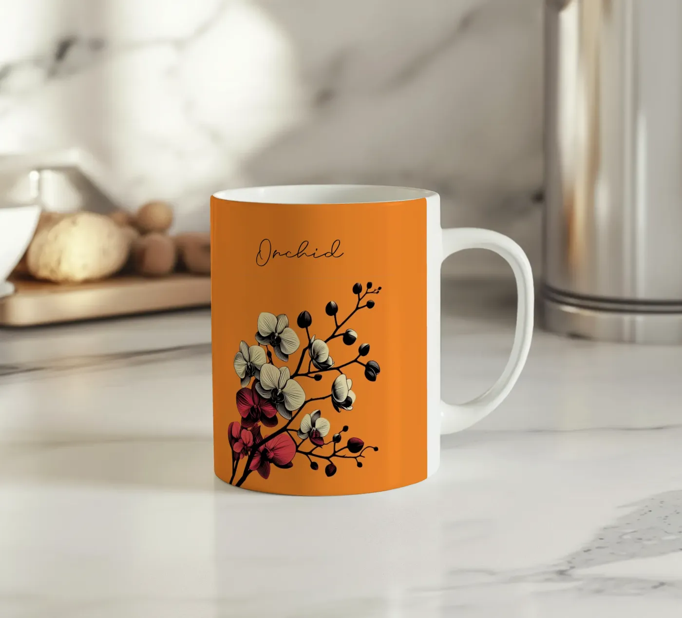 Orchids ceramic mug by Digital Naive