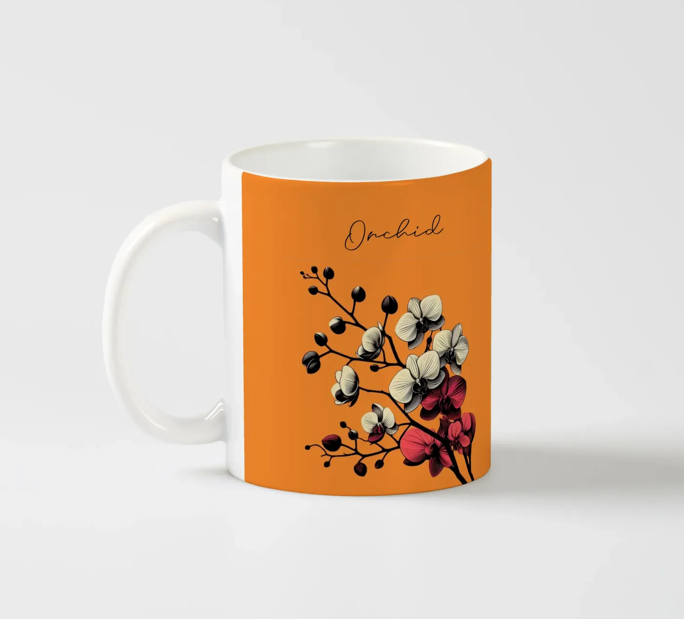 Orchids ceramic mug by Digital Naive