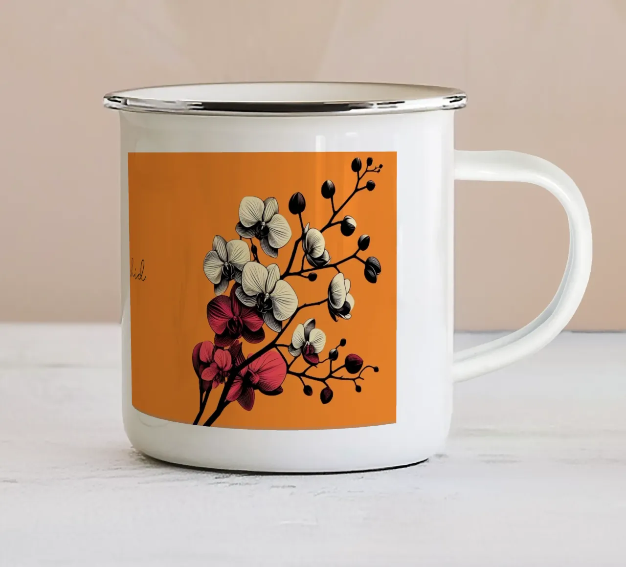 Orchidee tazza in smalto da Digital Naive