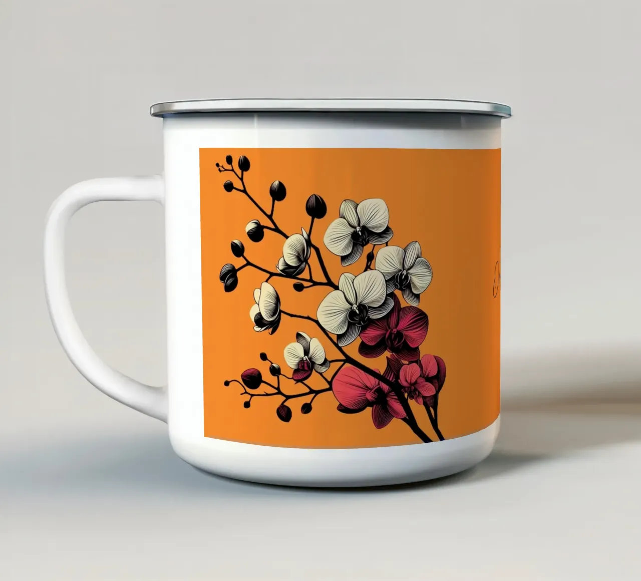 Orchidee tazza in smalto da Digital Naive