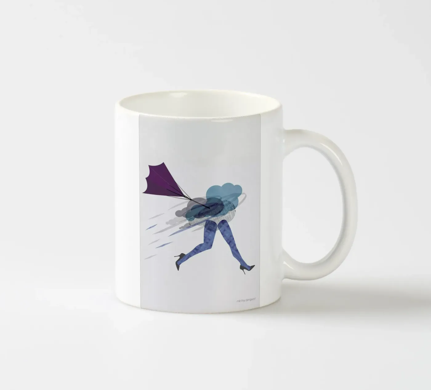 Stressed ceramic mug by Mie Frey Damgaard