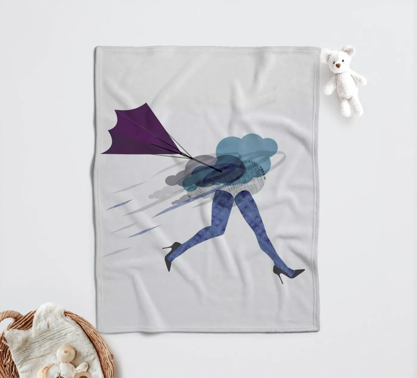 Stressed Fleecedecke von Mie Frey Damgaard