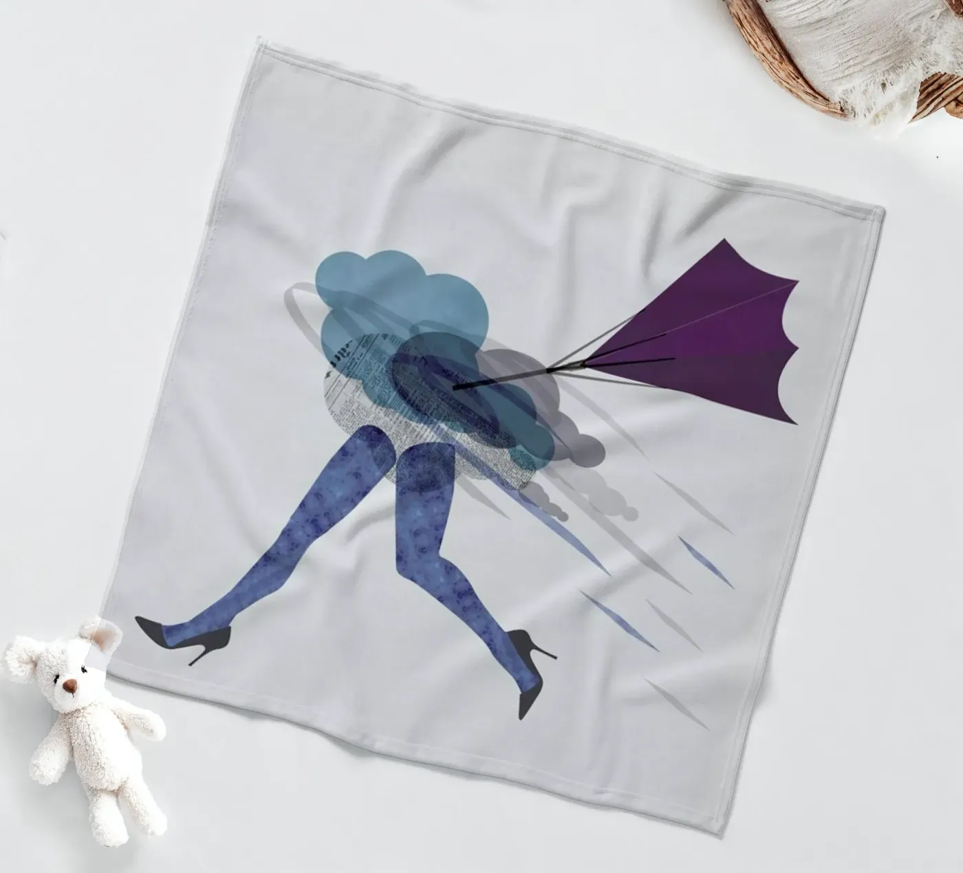 Stressed Fleecedecke von Mie Frey Damgaard