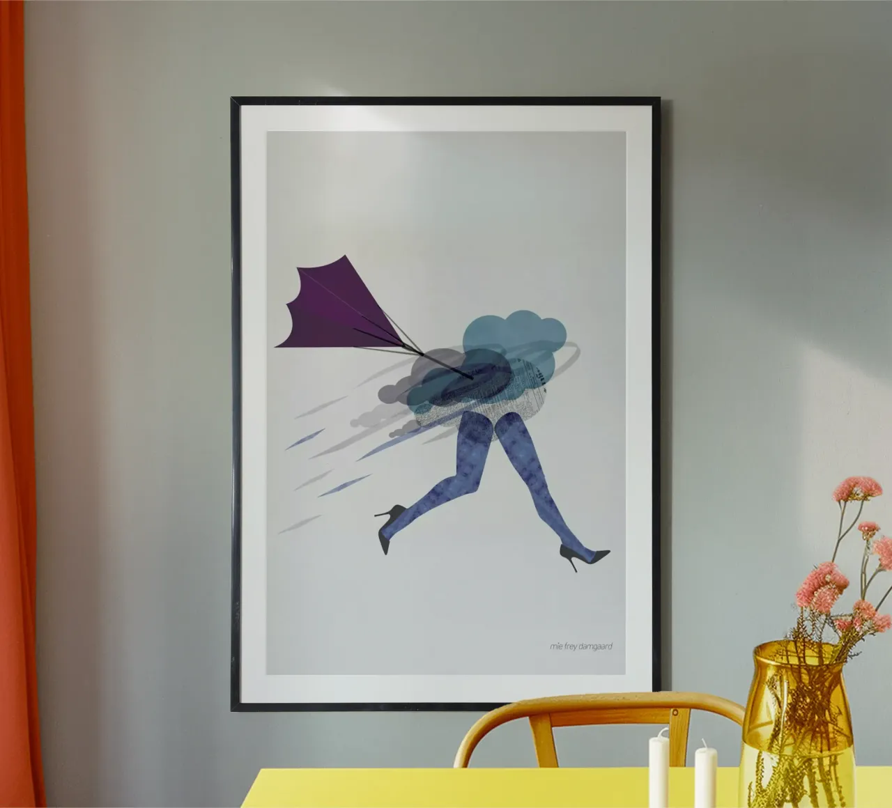 Stressed poster con telaio in legno da Mie Frey Damgaard