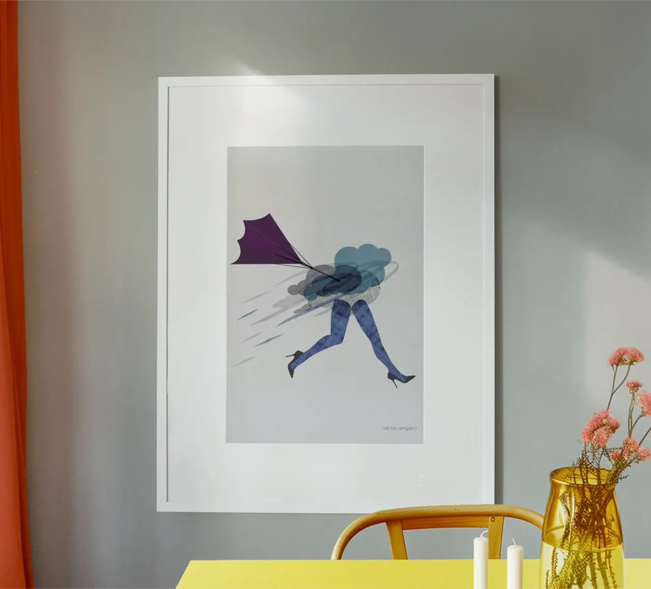 Stressed poster con telaio in legno da Mie Frey Damgaard