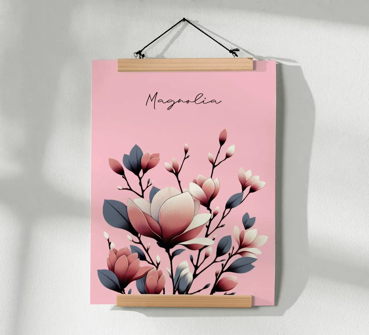 Magnolie poster con telaio in alluminio da Digital Naive