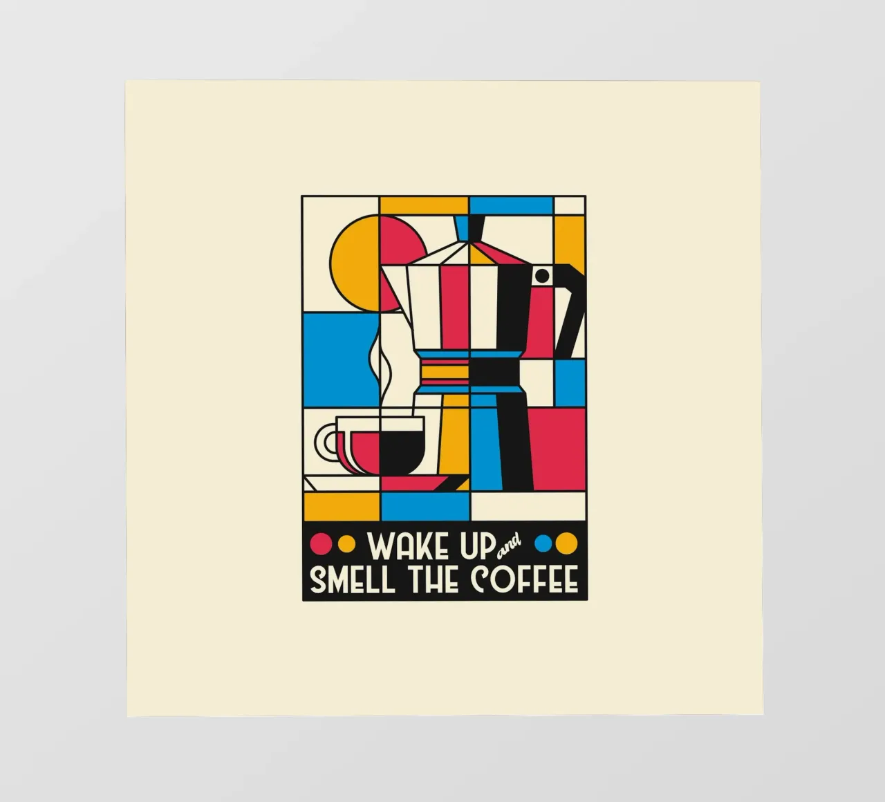 Wake Up And Smell The Coffee Mondrian pellicola backlit da Tobe Fonseca