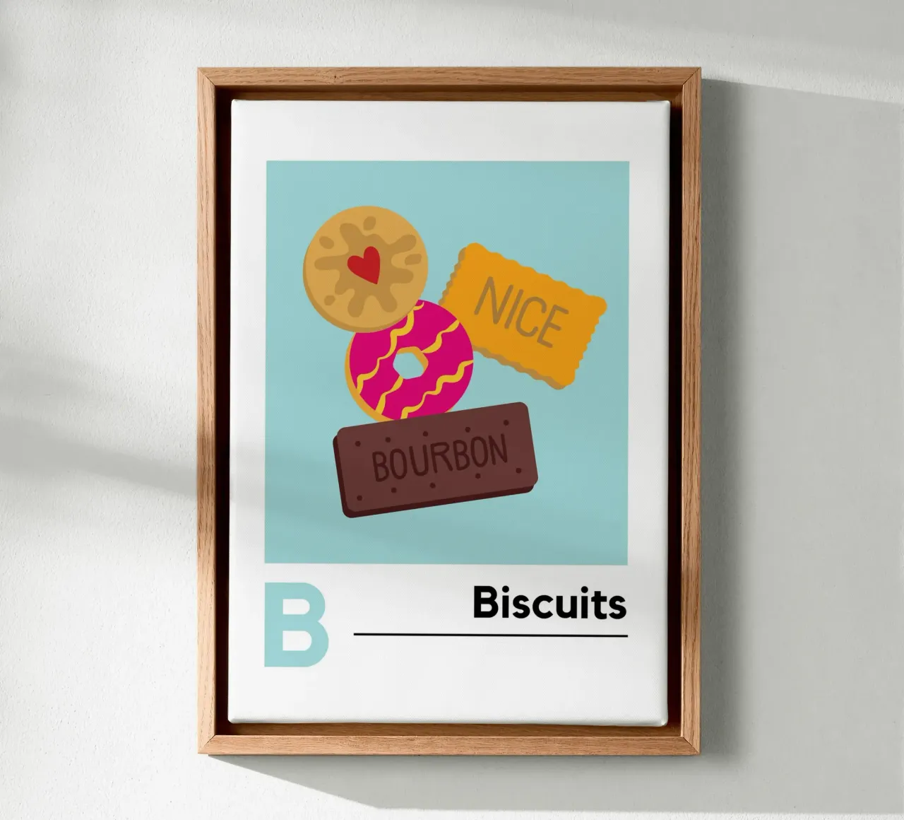 Biscuits / Alphabet / Letter B tela con Cornice a cassetta da Happysproutstudio