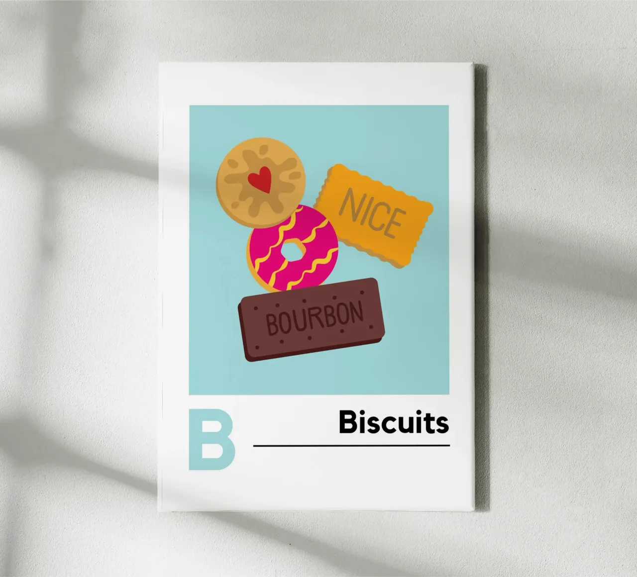 Biscuits / Alphabet / Letter B tela con Cornice a cassetta da Happysproutstudio