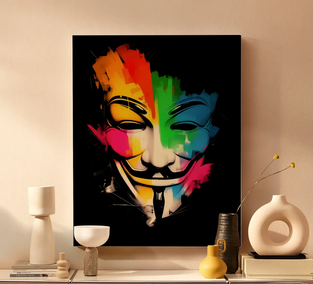 Wir sind Anonymous canvas with Floater frame by Autofocus
