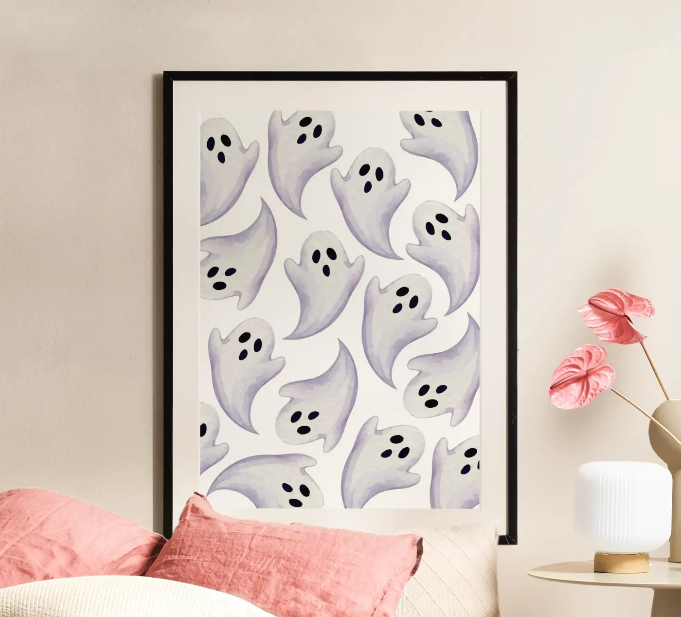 Ghost pattern poster by Happypatterns