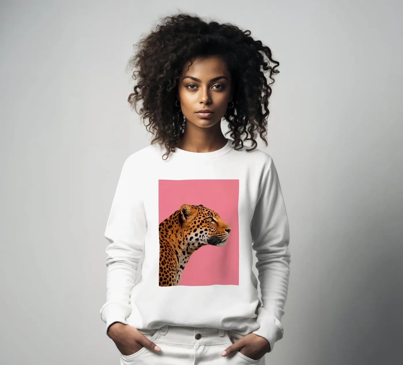 Leopard pink background felpa da Eliban