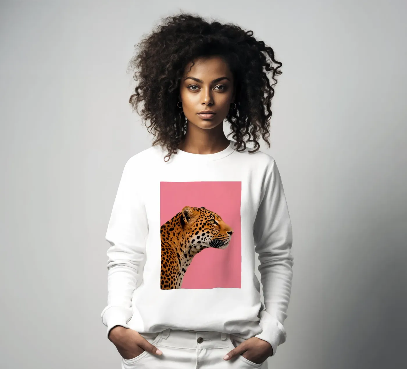 Leopard pink background felpa da Eliban