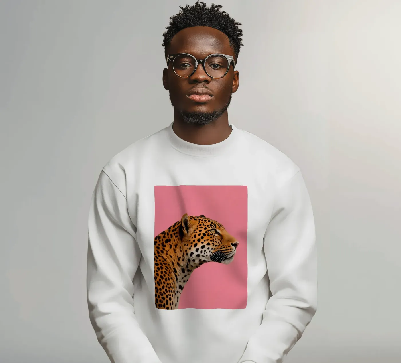 Leopard pink background felpa da Eliban
