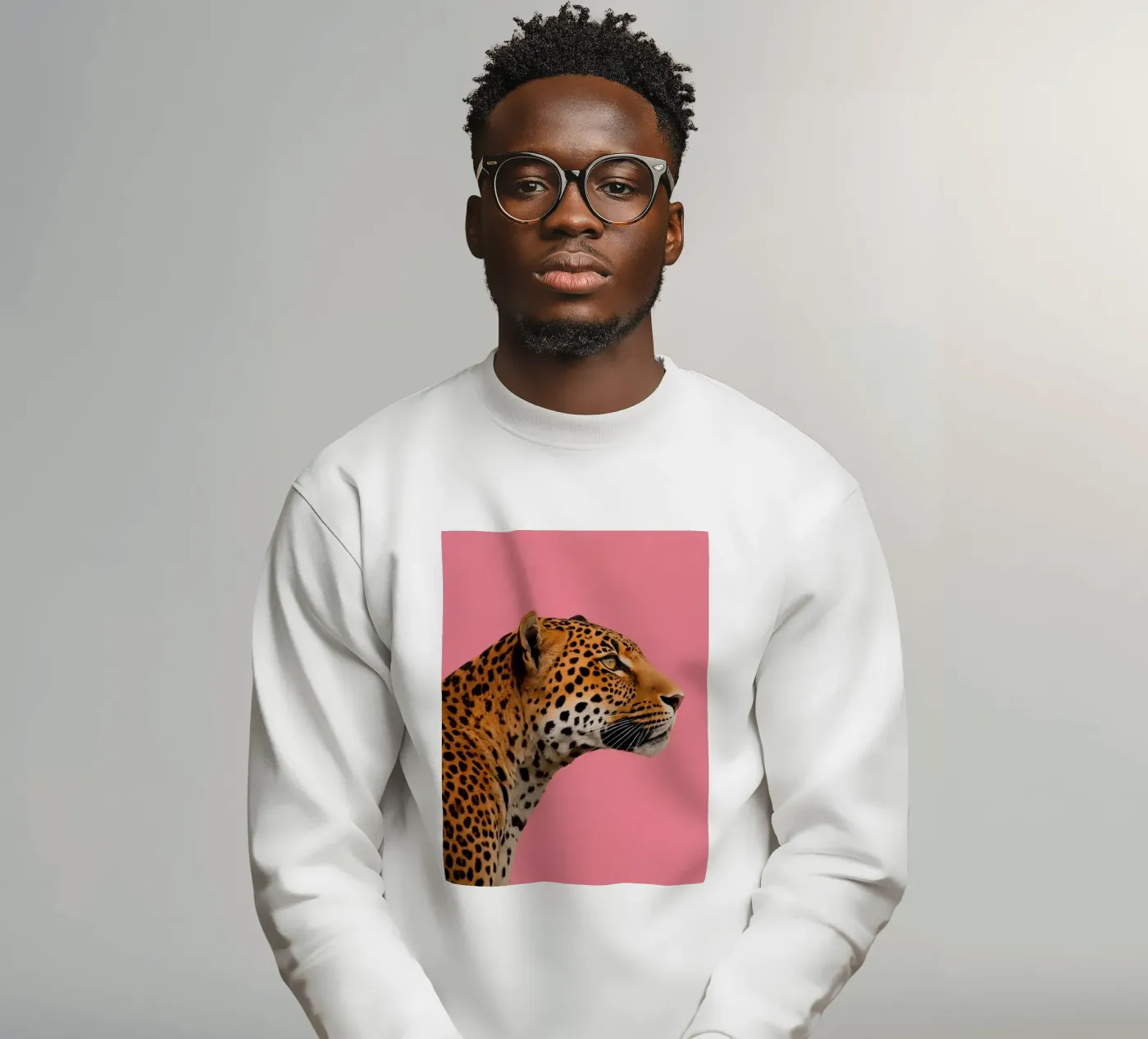 Leopard pink background felpa da Eliban