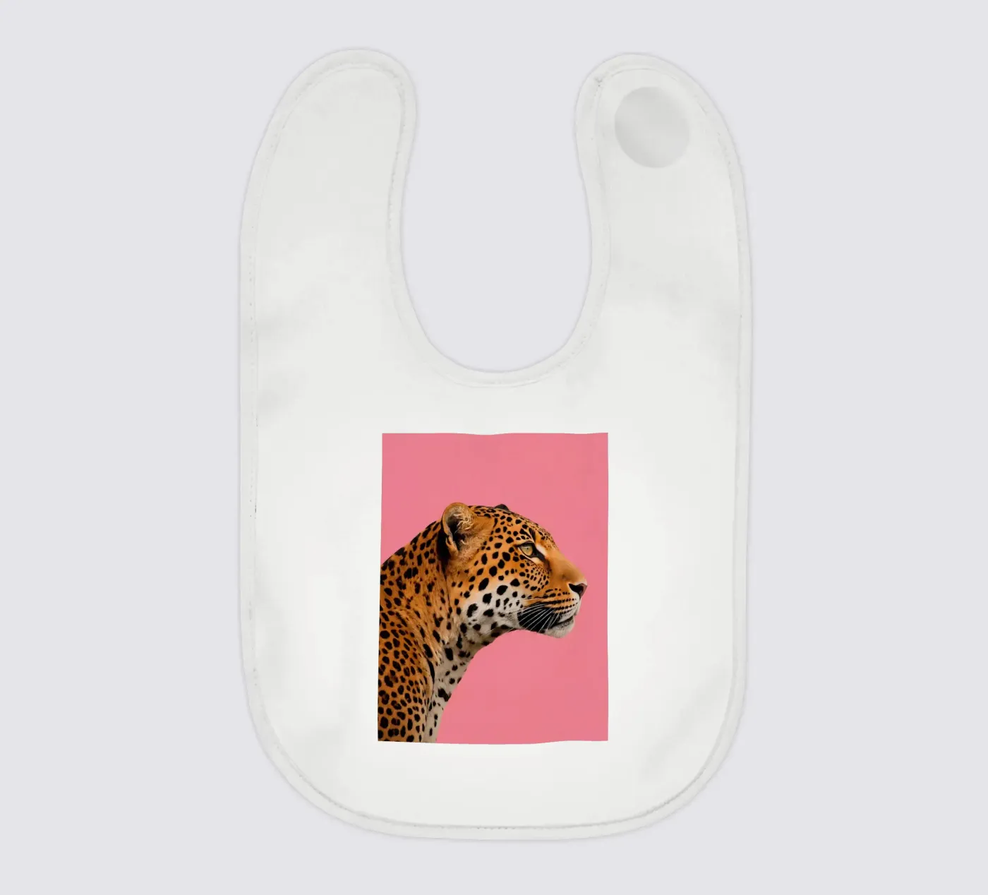 Leopard pink background Babylätzchen von Eliban