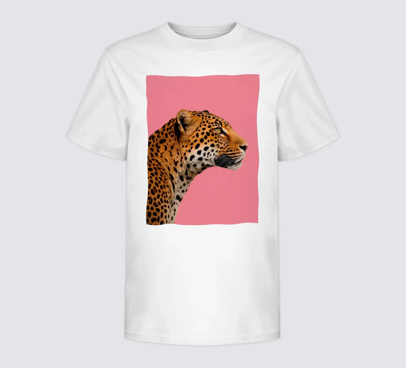 Leopard pink background kinder t-shirt van Eliban