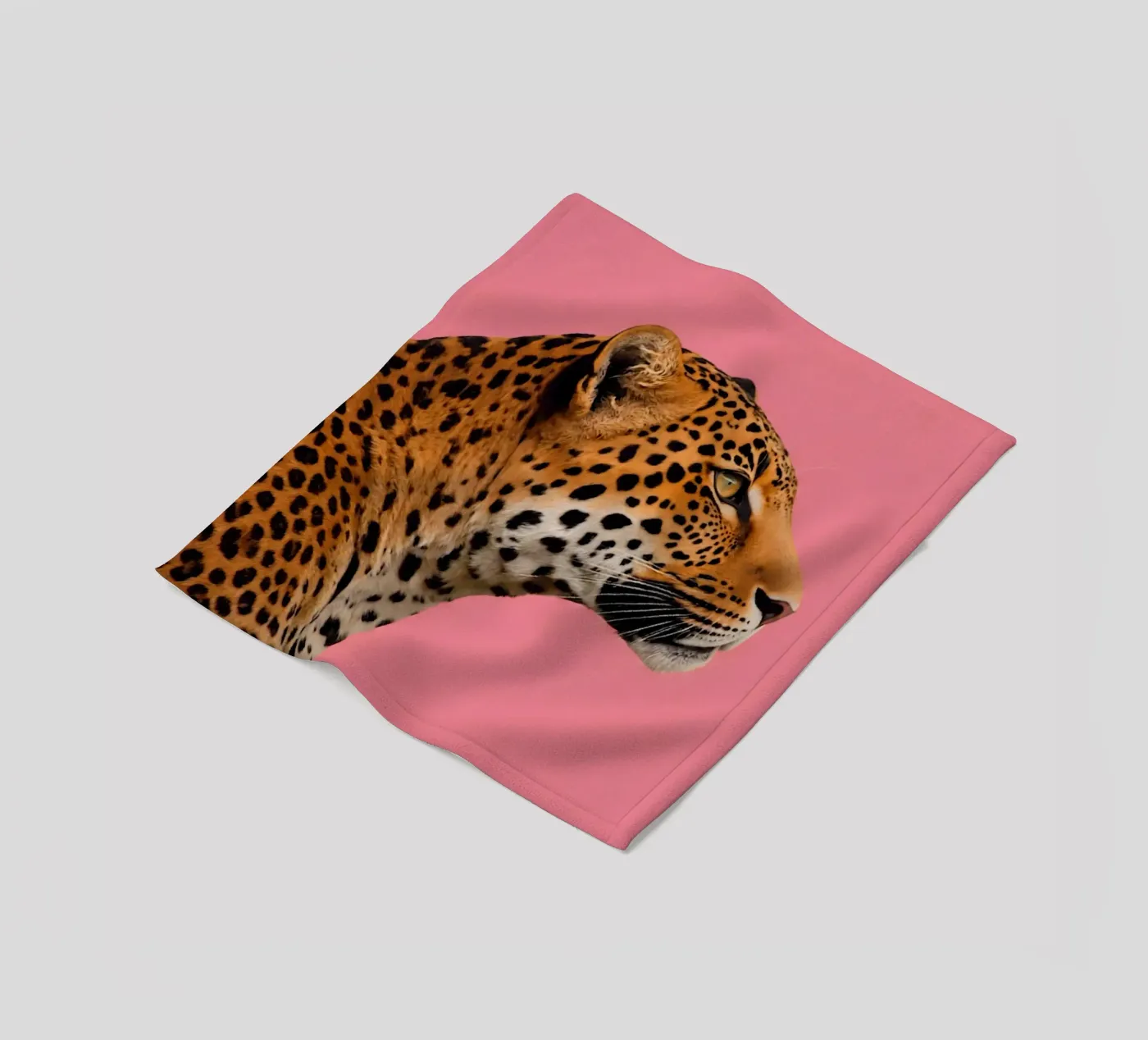 Leopard pink background Fleecedecke von Eliban