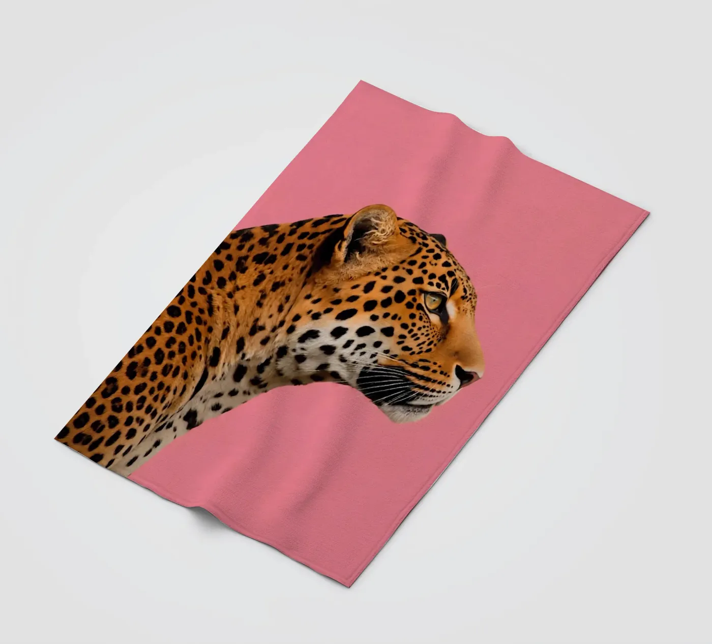 Leopard pink background Fleecedecke von Eliban