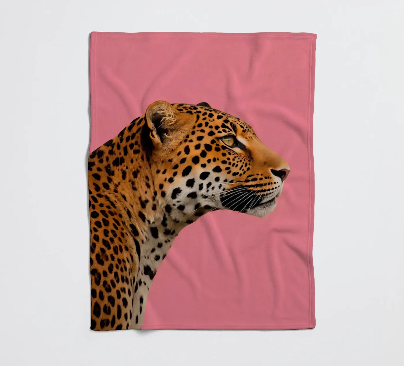 Leopard pink background Fleecedecke von Eliban