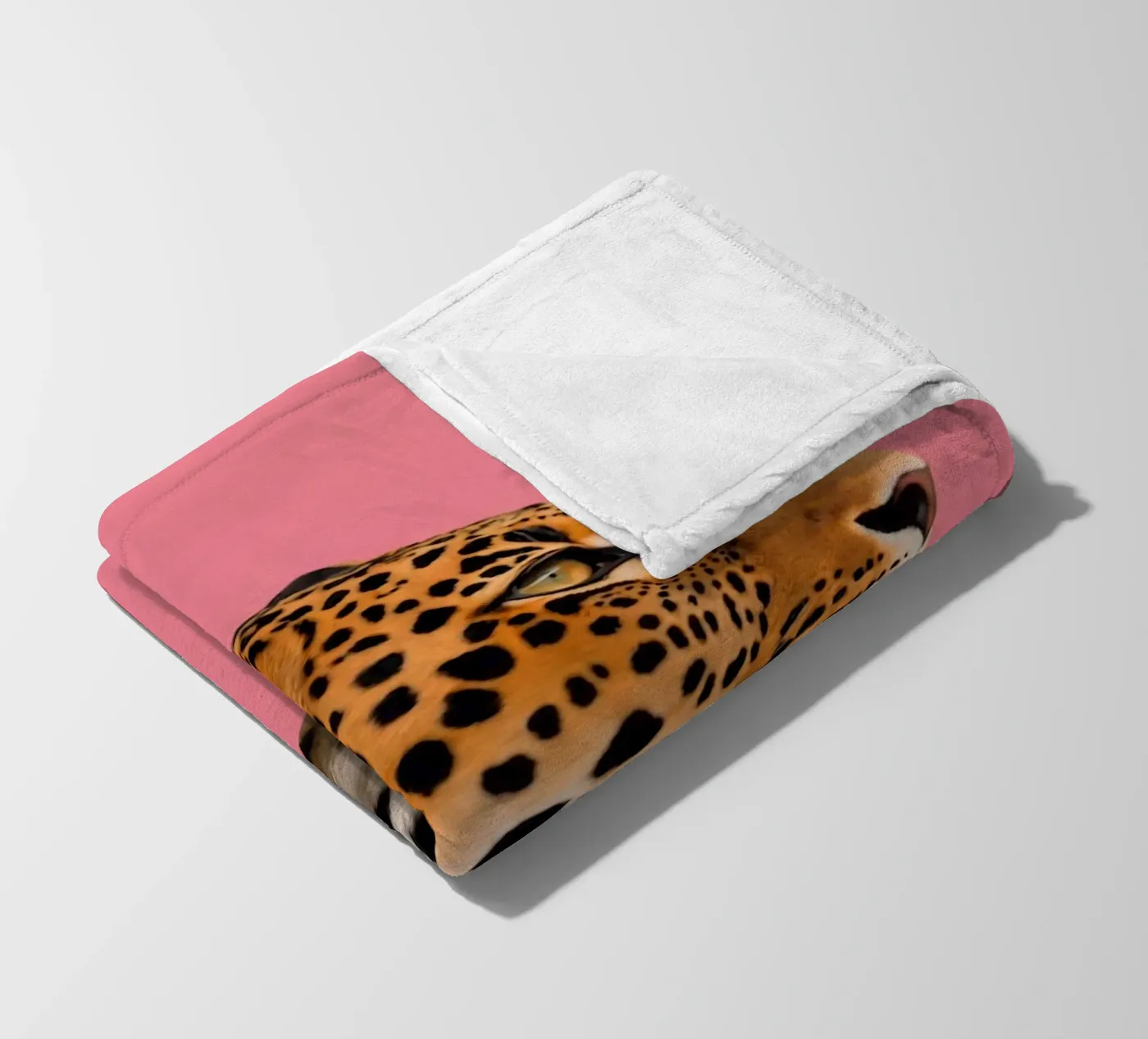 Leopard pink background Fleecedecke von Eliban