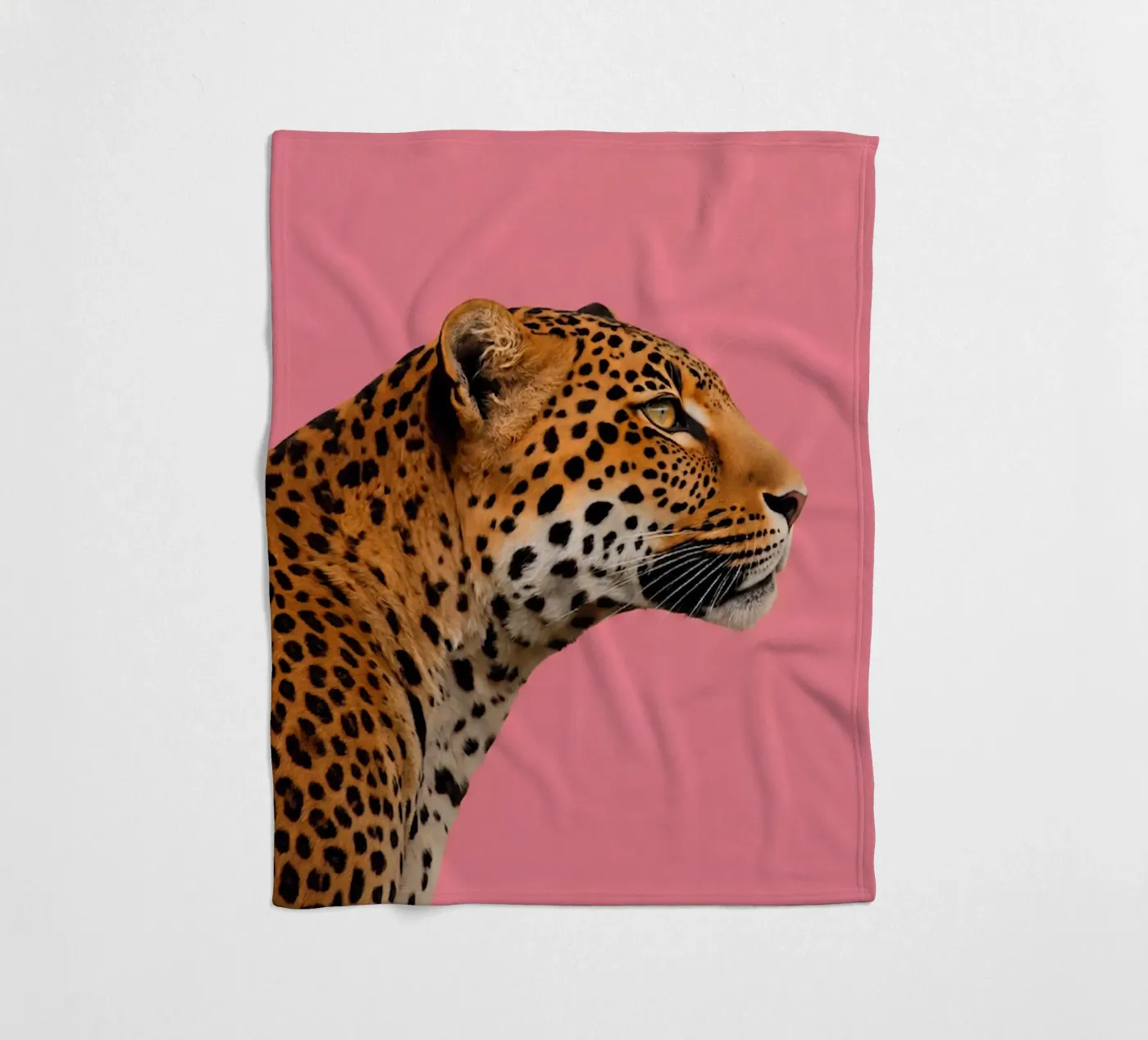 Leopard pink background Fleecedecke von Eliban
