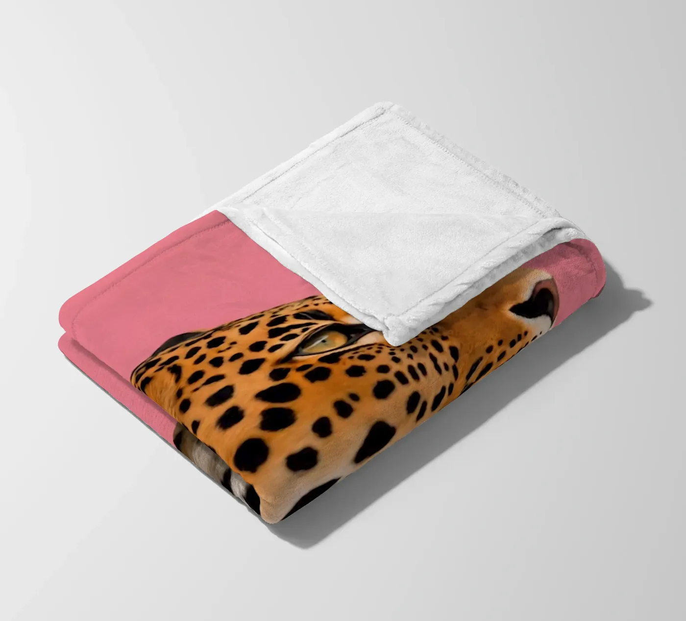 Leopard pink background Fleecedecke von Eliban
