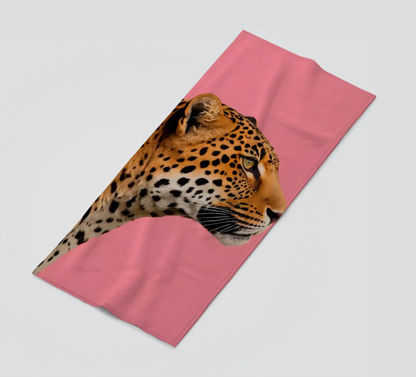 Leopard pink background telo mare da Eliban