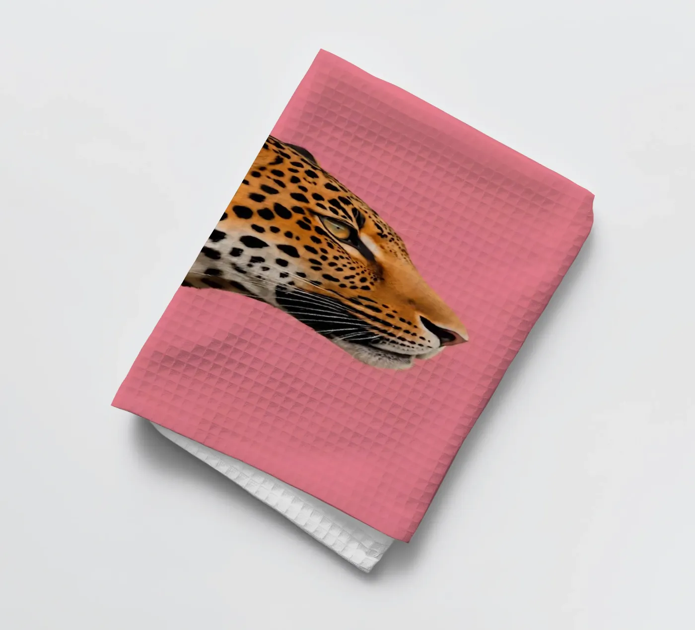 Leopard pink background torchon de Eliban