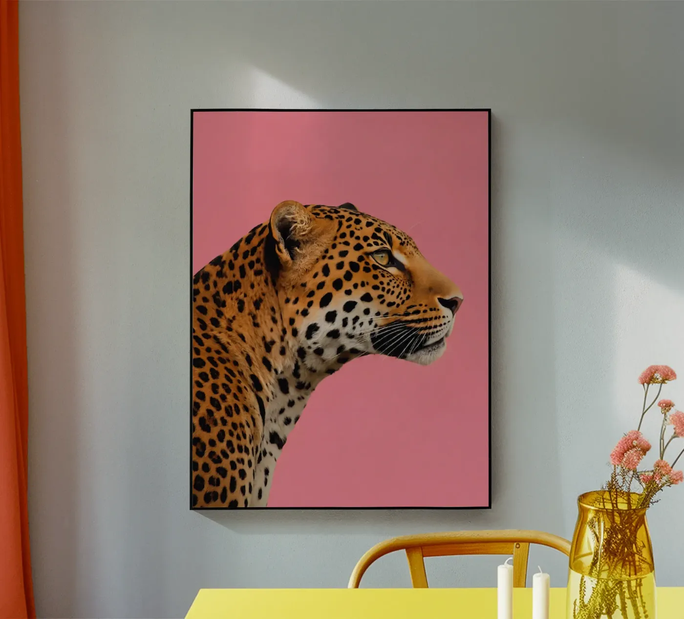 Leopard pink background plexiglas de Eliban