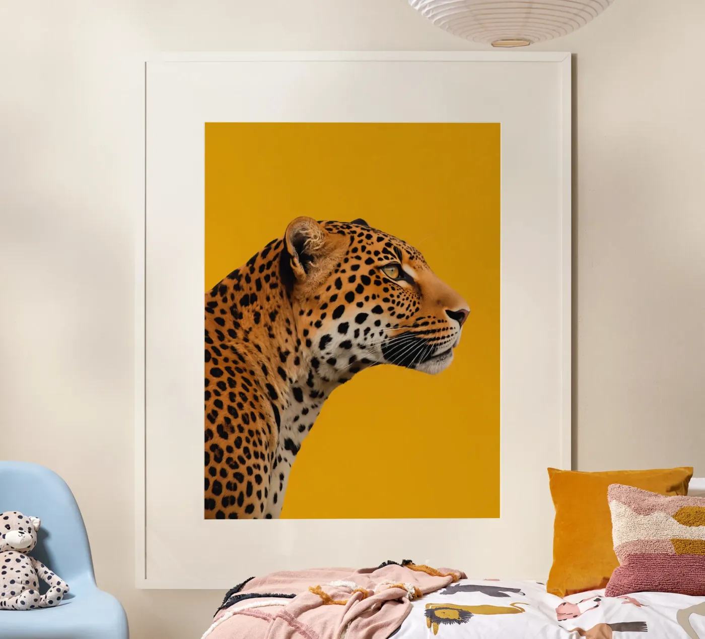 Leopard yellow background poster de Eliban