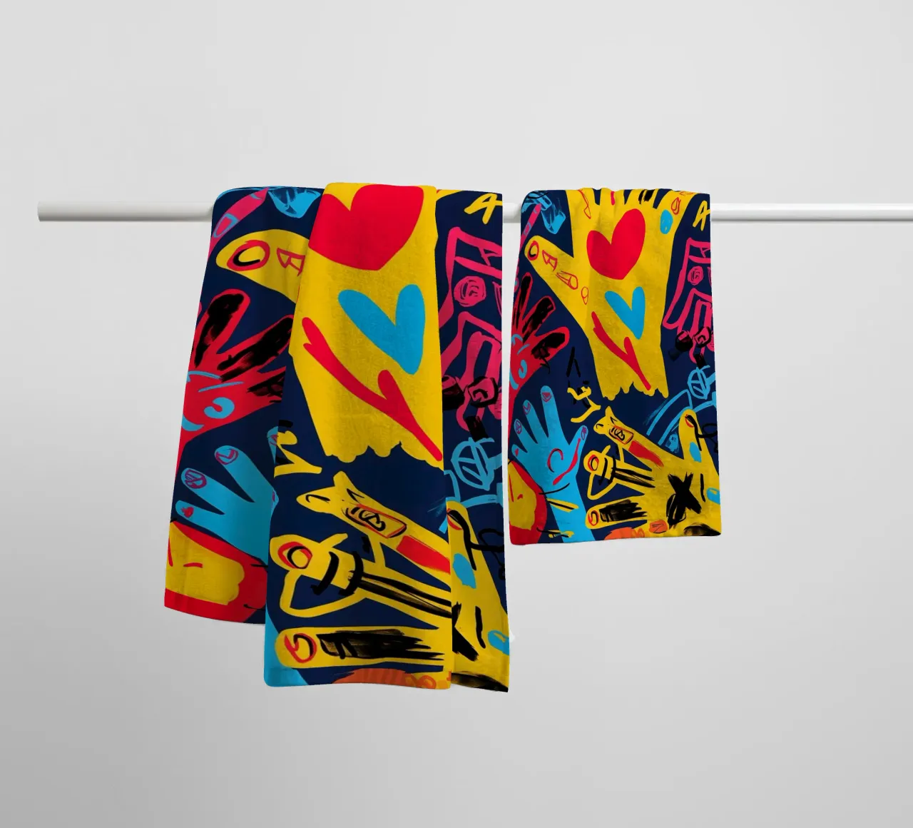 All You Need Is Love | Action Painting asciugamano da bagno da Autofocus