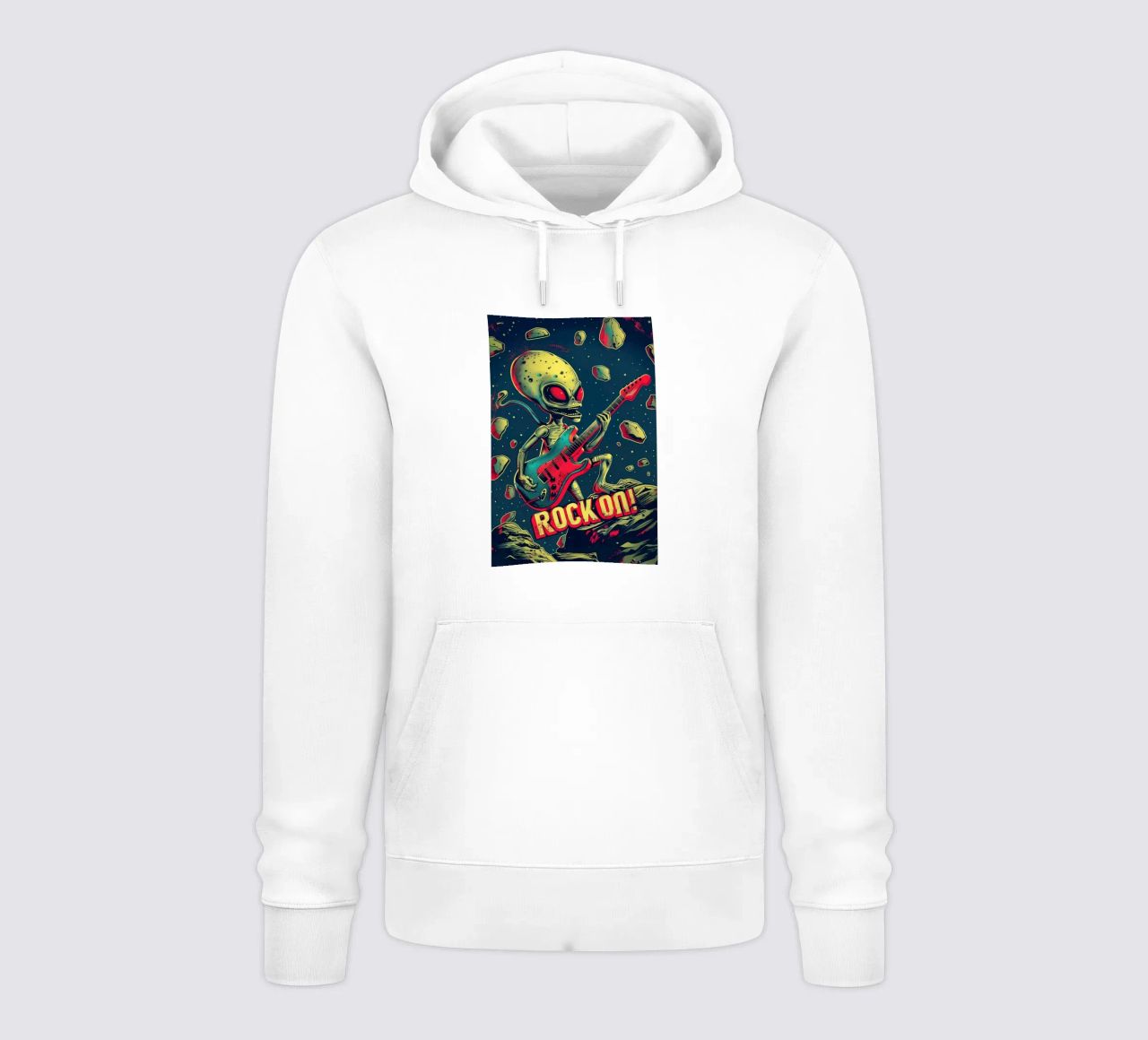 Hard Rock Alien con chitarra - Rock On felpa con cappuccio da Autofocus