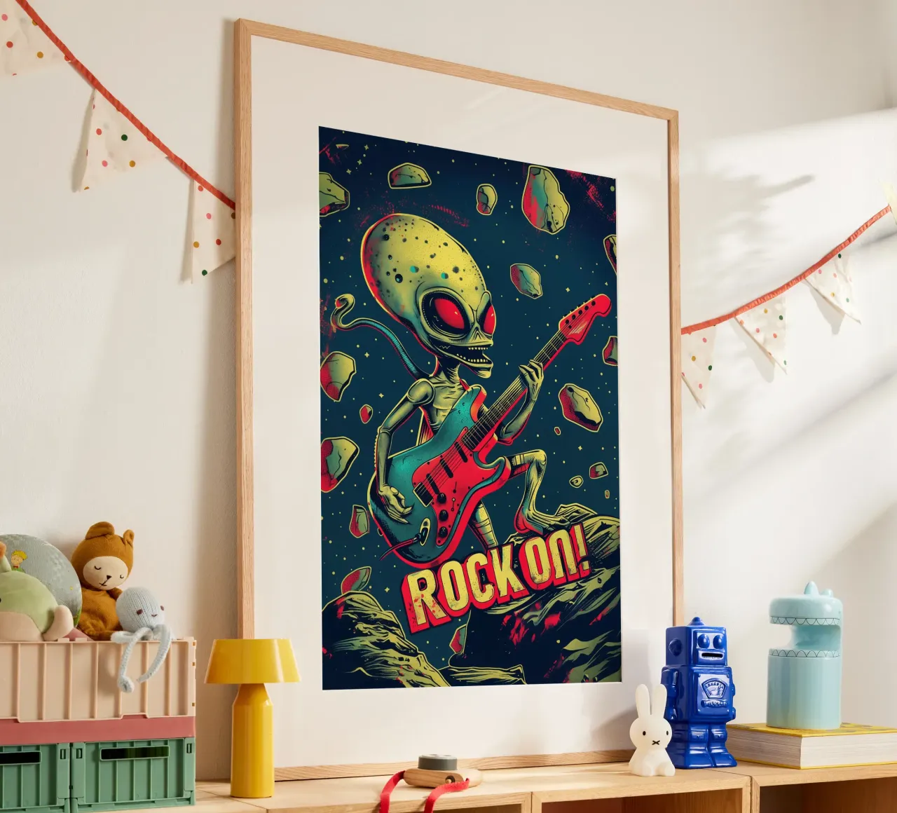 Hard Rock Alien con chitarra - Rock On carta hahnemühle da Autofocus