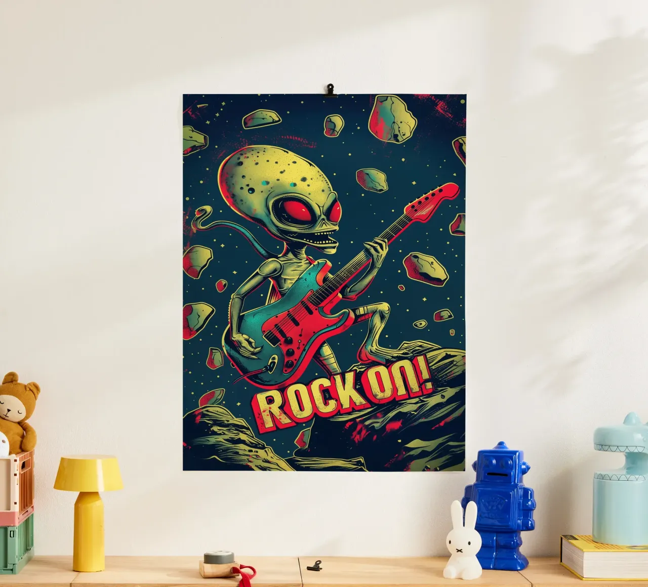 Hard Rock Alien con chitarra - Rock On carta hahnemühle da Autofocus