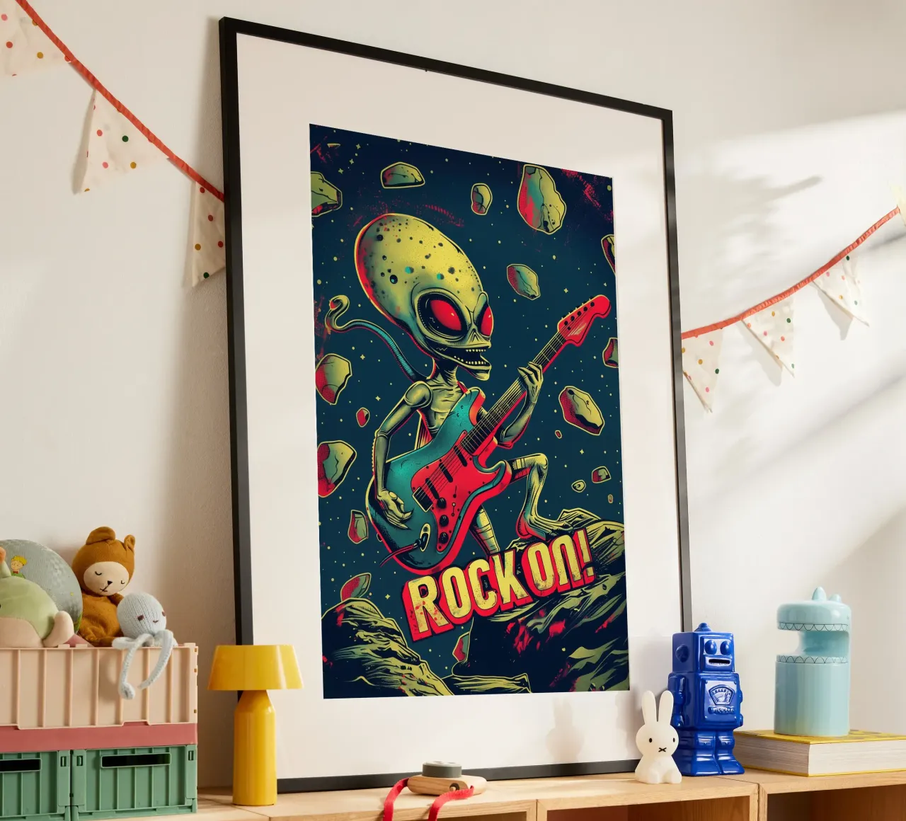 Hard Rock Alien con chitarra - Rock On poster da Autofocus