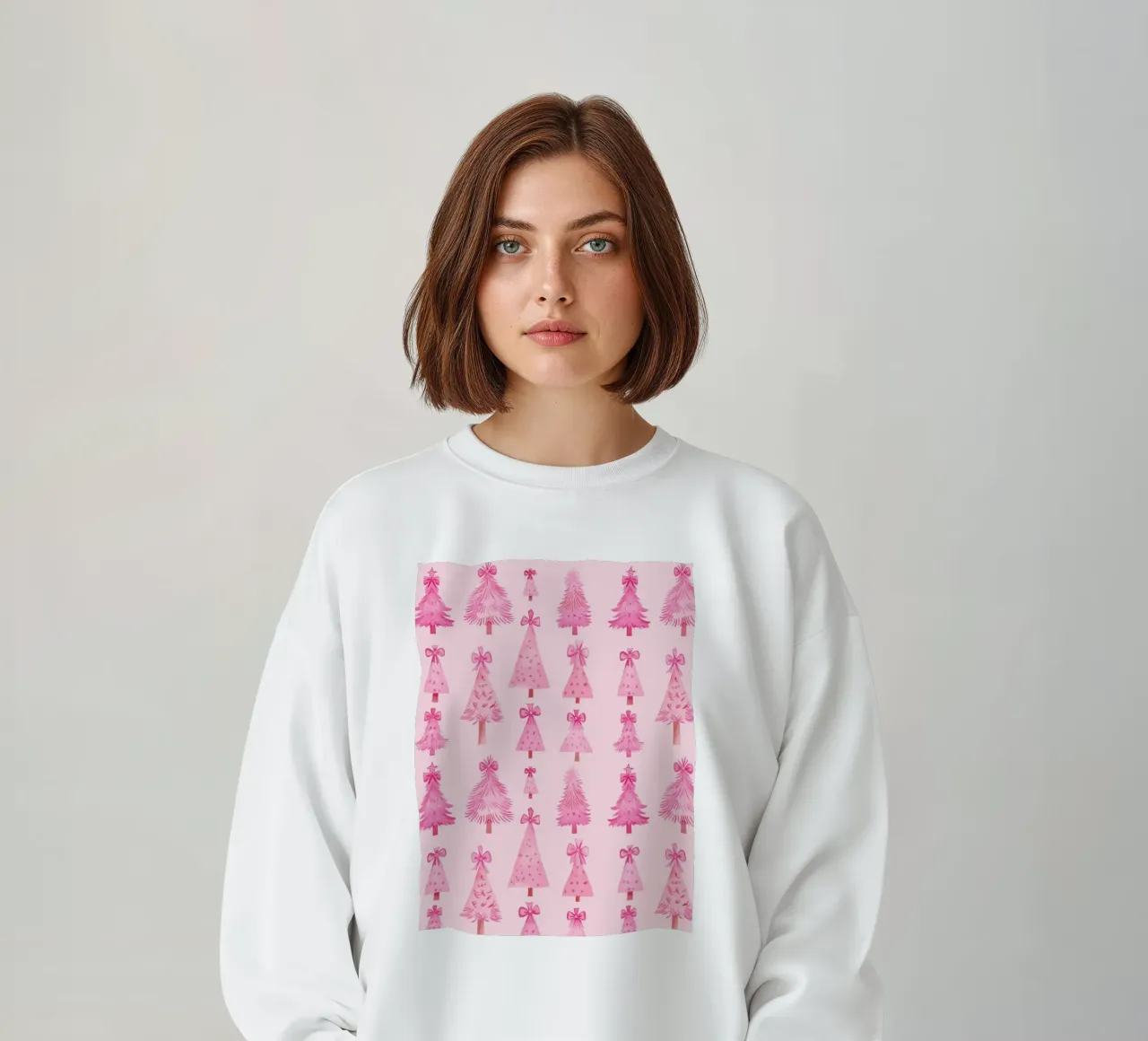 Alberi di Natale rosa con fiocchi rosa - Coquette Christmas felpa da Gentle Echoes Art