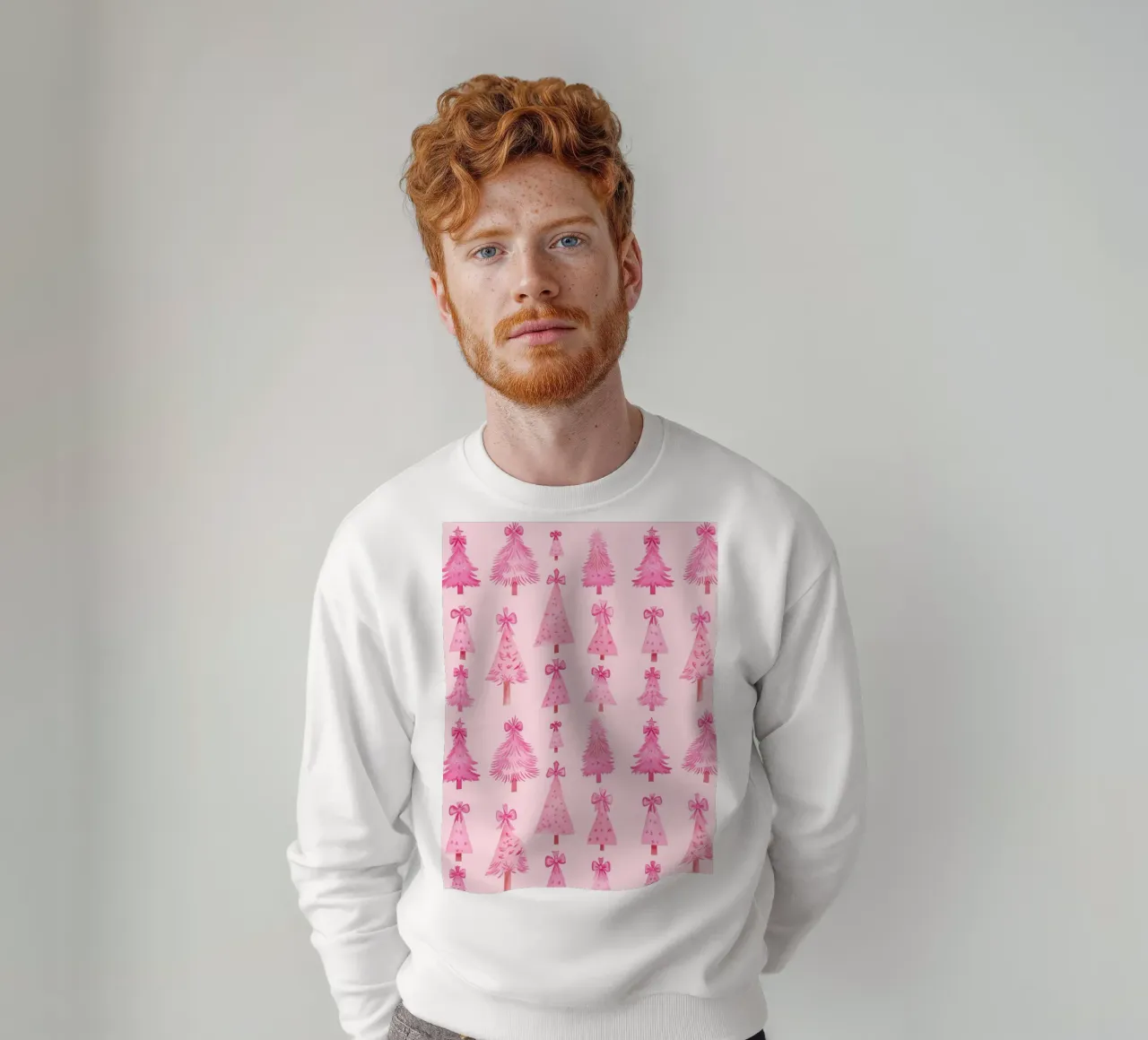Alberi di Natale rosa con fiocchi rosa - Coquette Christmas felpa da Gentle Echoes Art