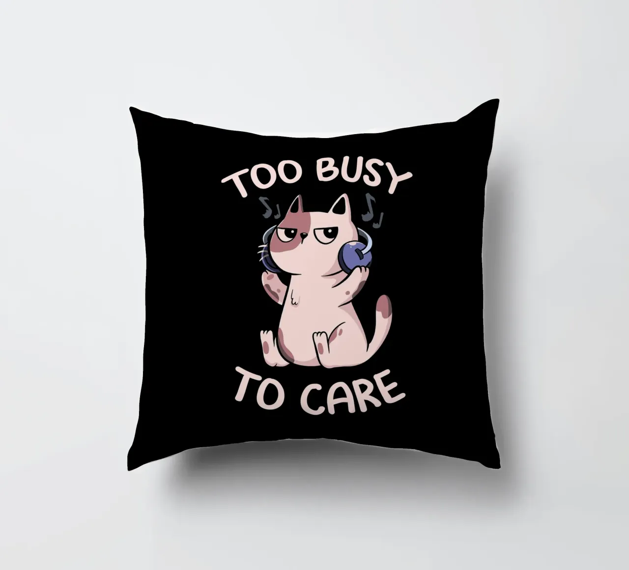 Too Busy to Care Antisocial Cat cuscino da Tobe Fonseca