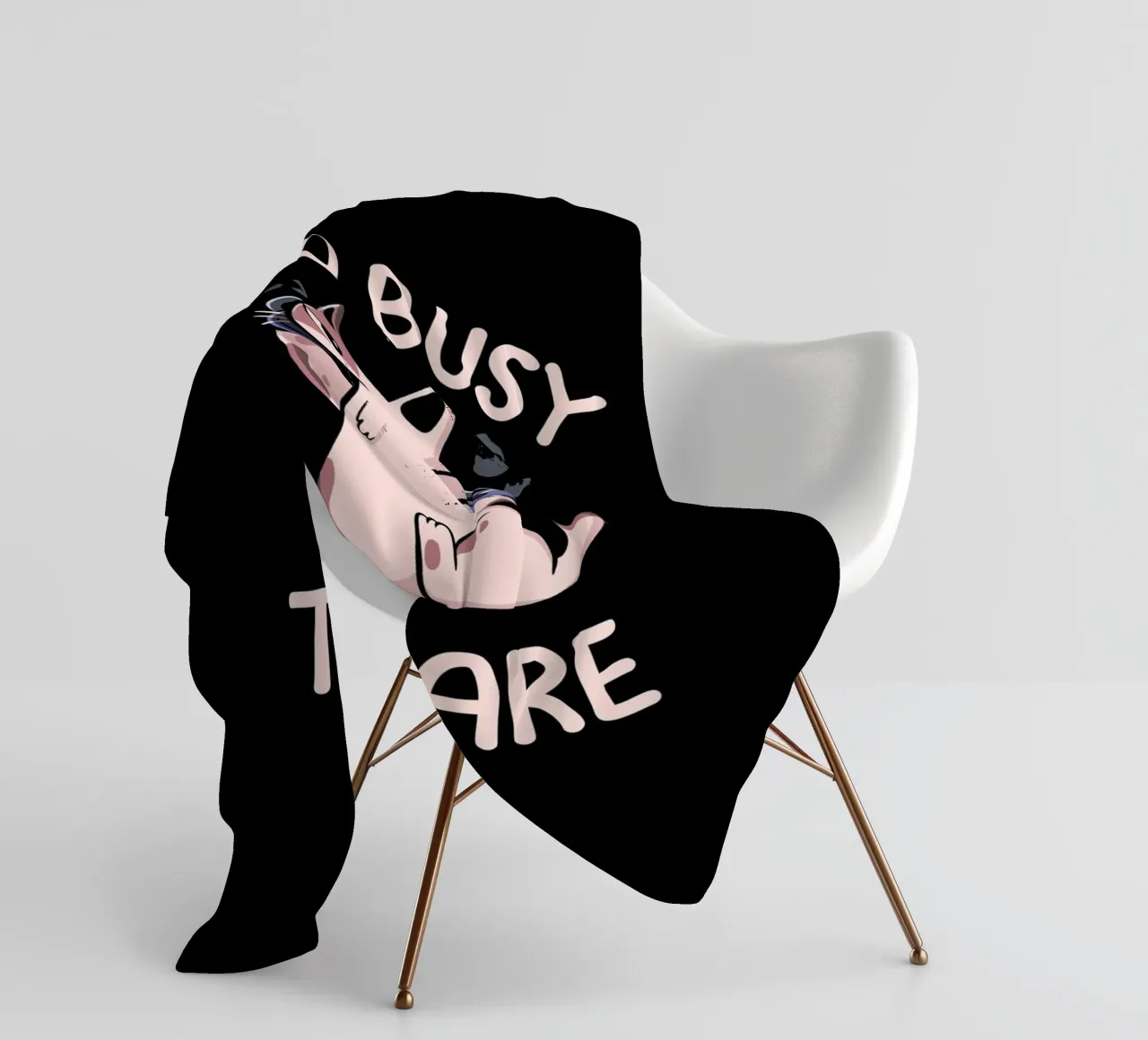 Too Busy to Care Antisocial Cat coperta in pile da Tobe Fonseca