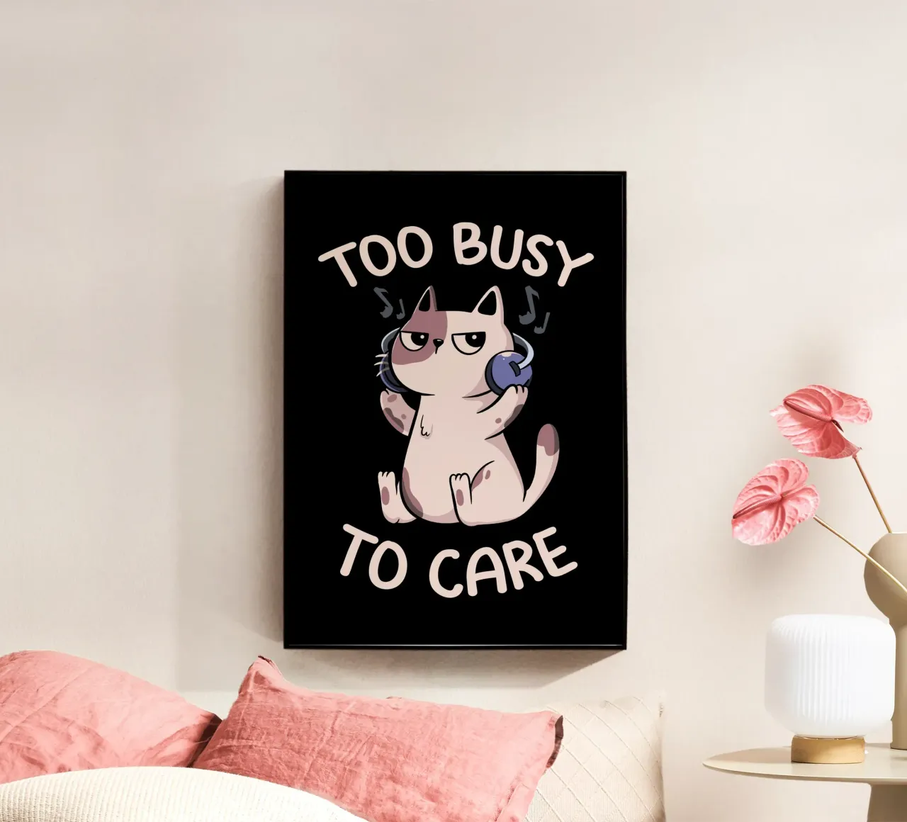 Too Busy to Care Antisocial Cat plexiglass da Tobe Fonseca