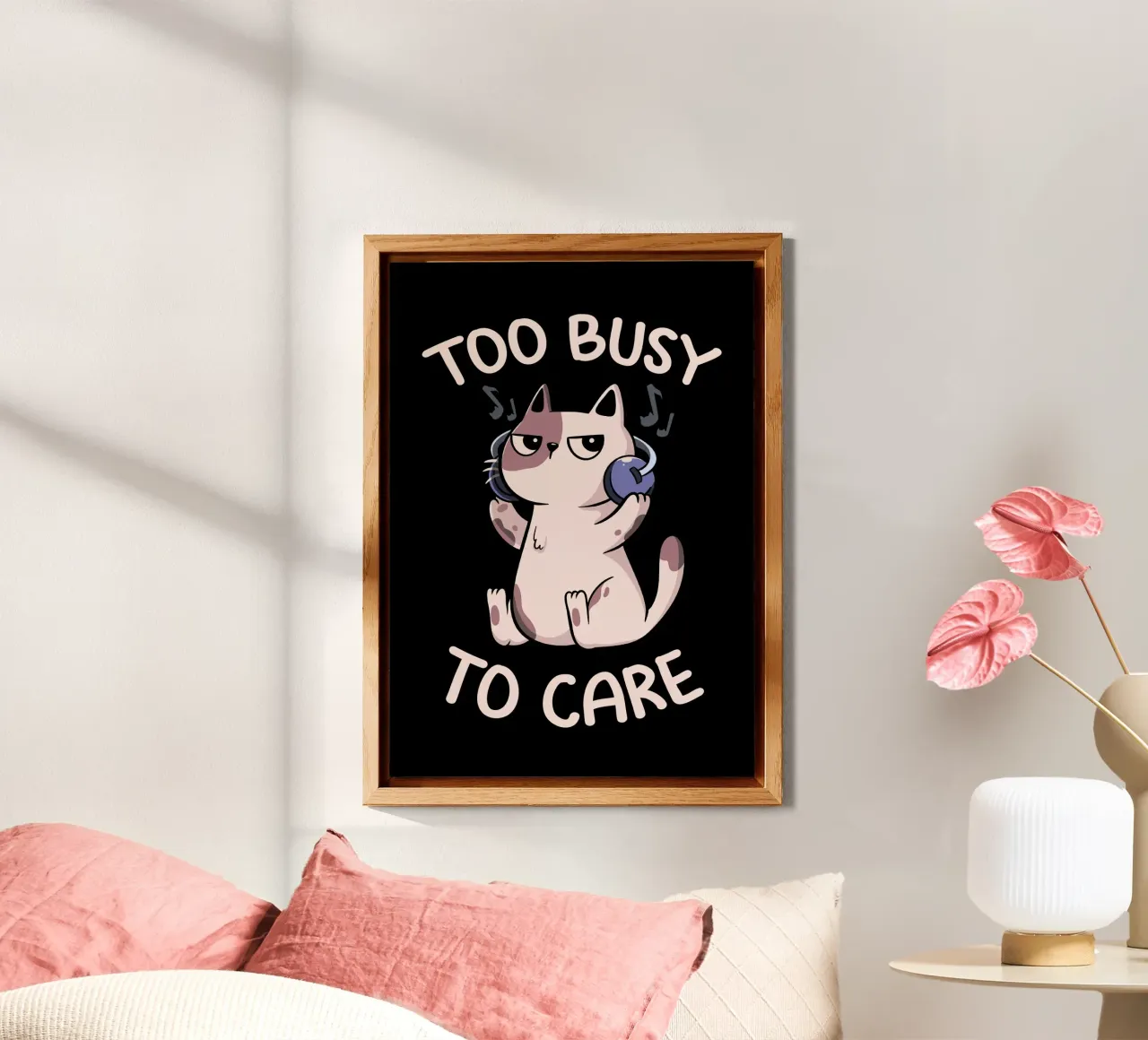 Too Busy to Care Antisocial Cat alu-dibond by Tobe Fonseca