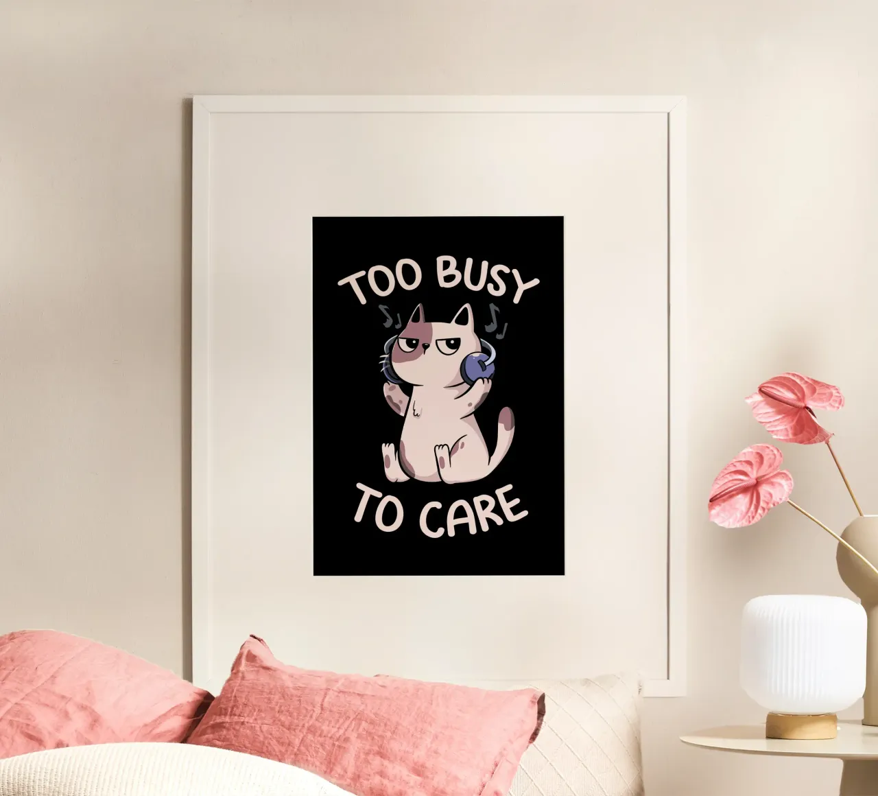 Too Busy to Care Antisocial Cat carta hahnemühle da Tobe Fonseca