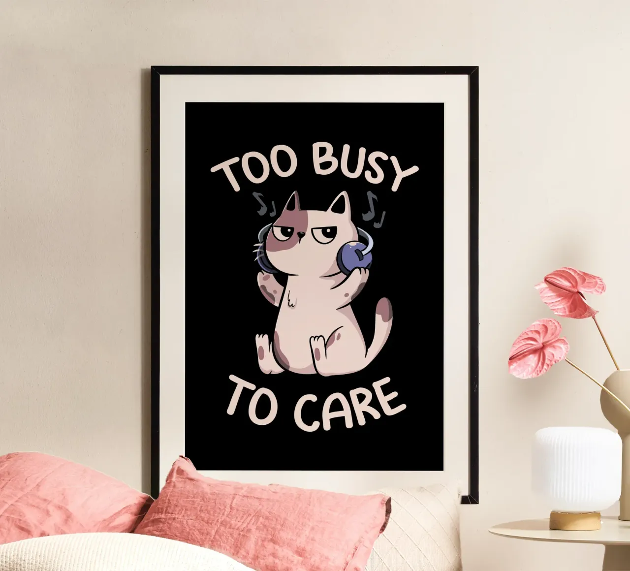 Too Busy to Care Antisocial Cat carta hahnemühle da Tobe Fonseca